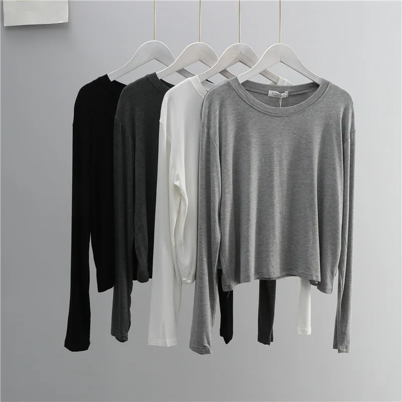 Women'S Fashion Tops - Maglietta a Maniche Lunghe in Misto