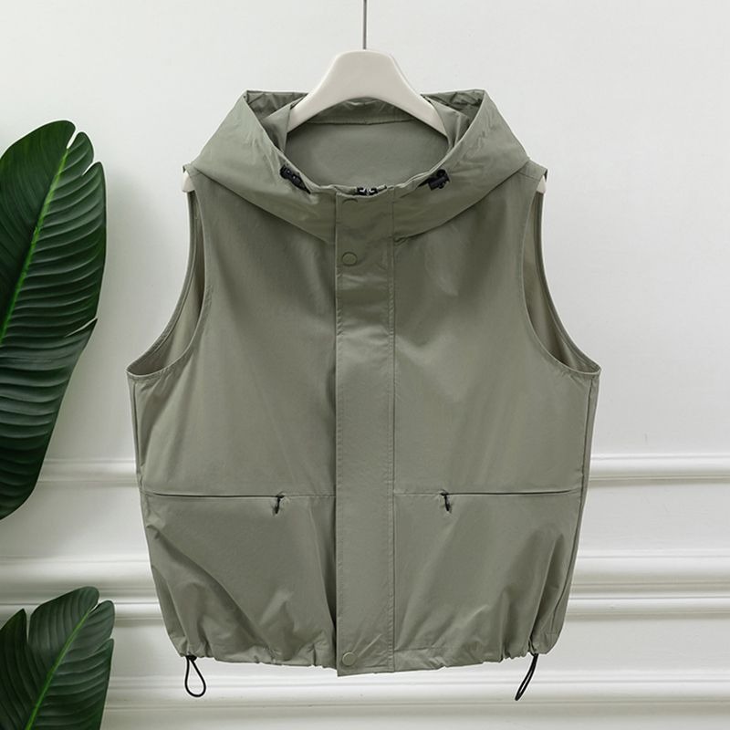 Women'S Fashion Utility Vest - Gilet da donna grigio chiaro con