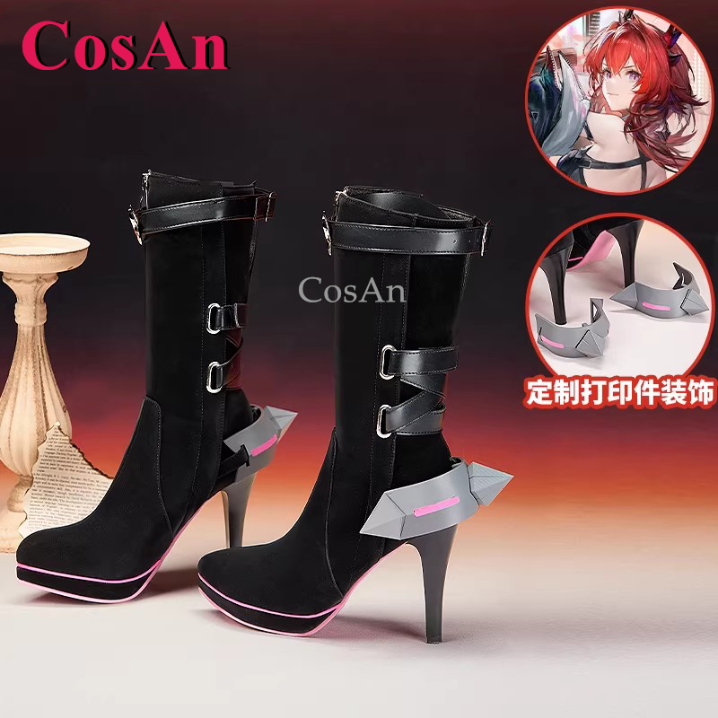 Women'S Fashion Leather Boots - CosAn Game Arknights: Endfield Laevatain Scarpe
