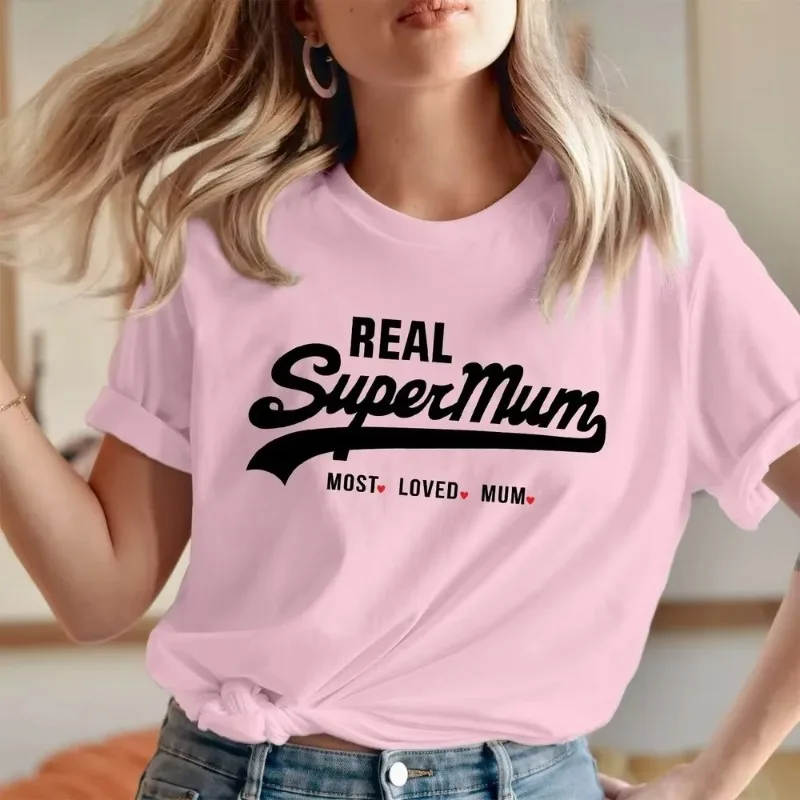 Women'S Real Y2K Fashion - New Fashion Manica corta Girocollo Mama