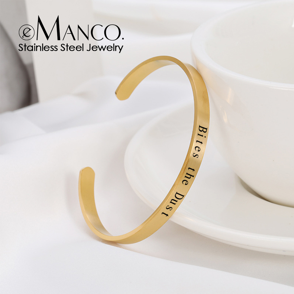 Women Fashion Quotes - EMANCO Bracciale Rigido in Acciaio Inossidabile