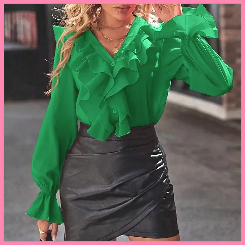 Women'S Fashion Tops - Camicetta Elegante da Donna con Scollo