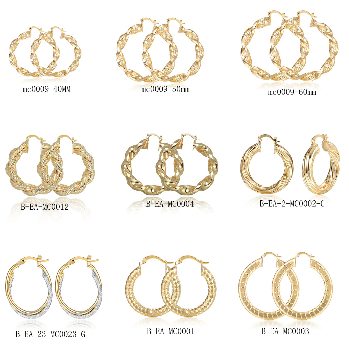 Women'S Fashion Website - 9 paia di orecchini a cerchio