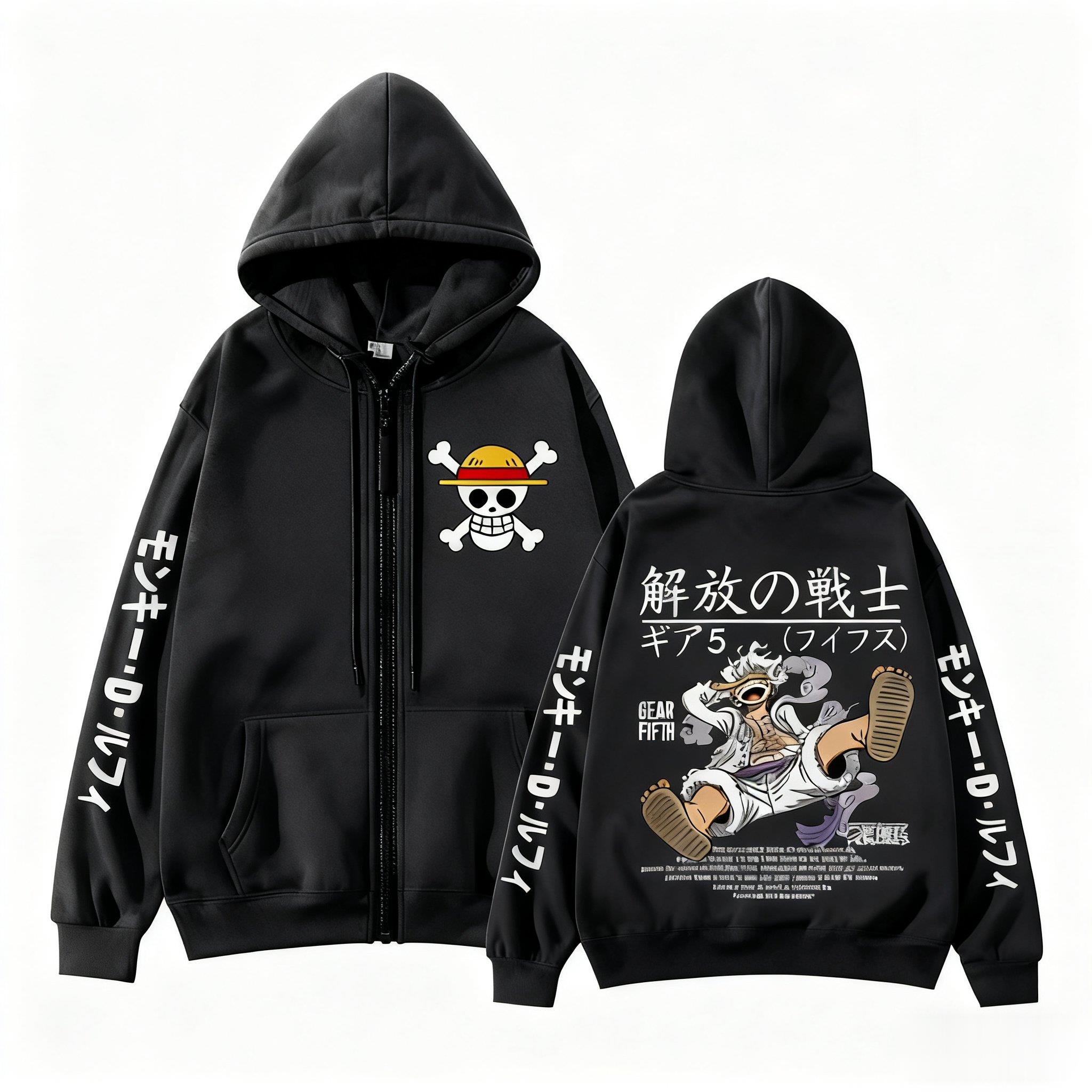 Women'S Fashion Zip Hoodie - Monkey D Rufy Gear 5 One