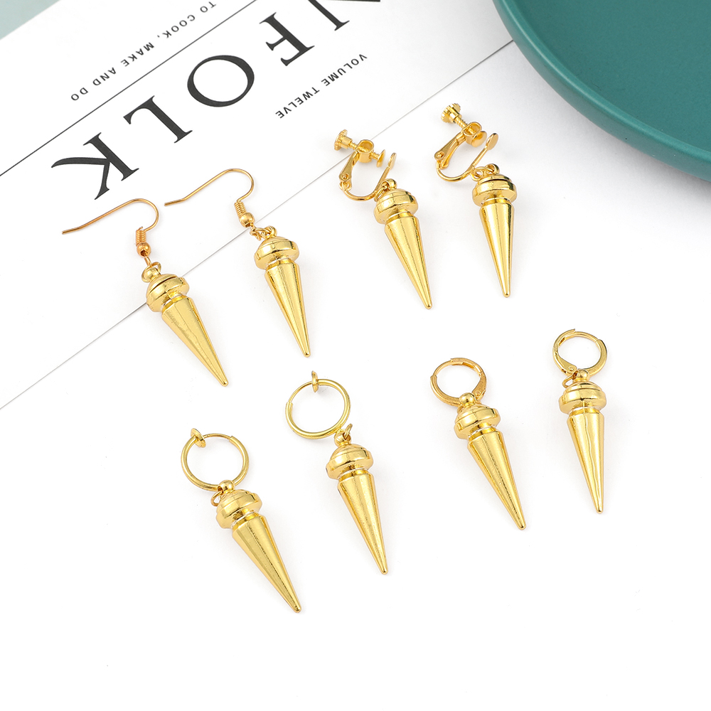 Women Fashion Jewellery - Orecchini Minimalisti Dorati a Forma di