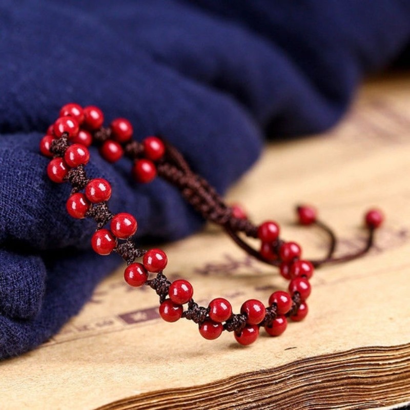 Women Fashion Jewellery - Bracciale personalizzato con perline di cinabro