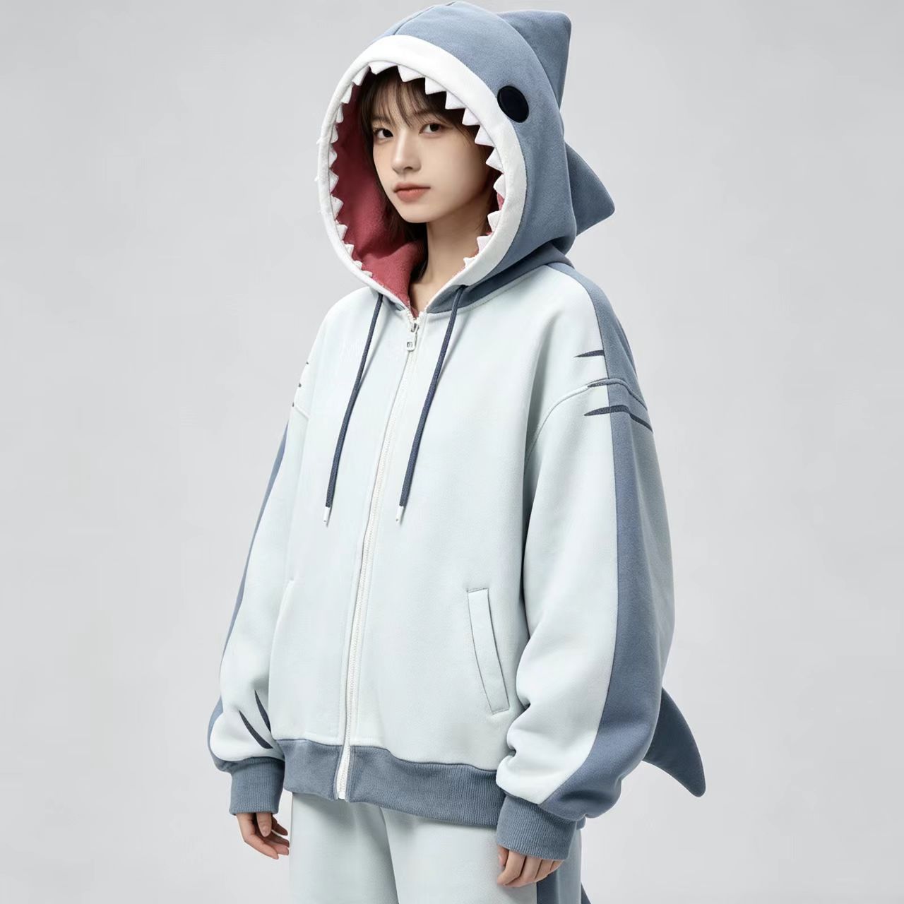 Women'S Fashion Zip Hoodie - Felpa con cappuccio a forma di