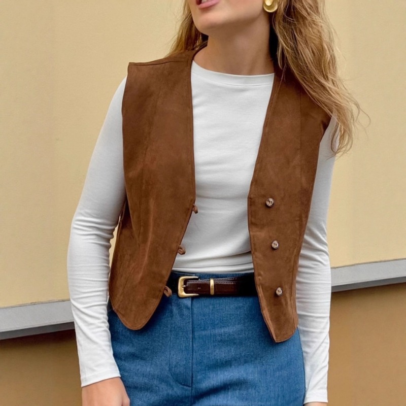 Women'S Fashion Utility Vest - Gilet da donna FL, stile vintage