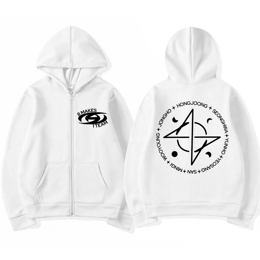 Kpop Ateez 8 Makes 1 Team Zipp - Women'S Fashion Zip Hoodie recensione e prezzo