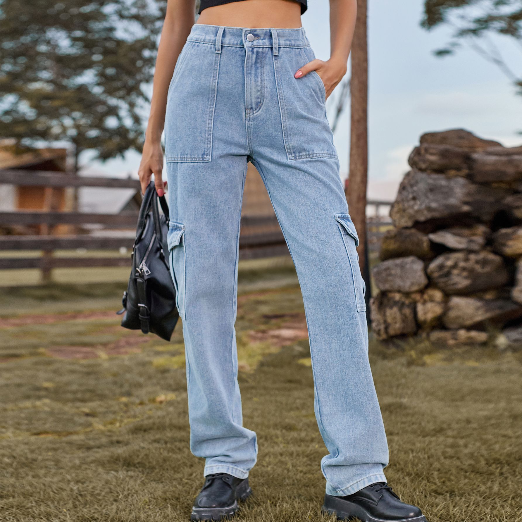 Pantaloni in Denim Chic INS da - Women'S Fashion Utility Pants recensione e prezzo
