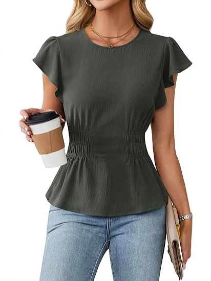 Camicetta da donna con volant  - Women'S Fashion Tops recensione e prezzo