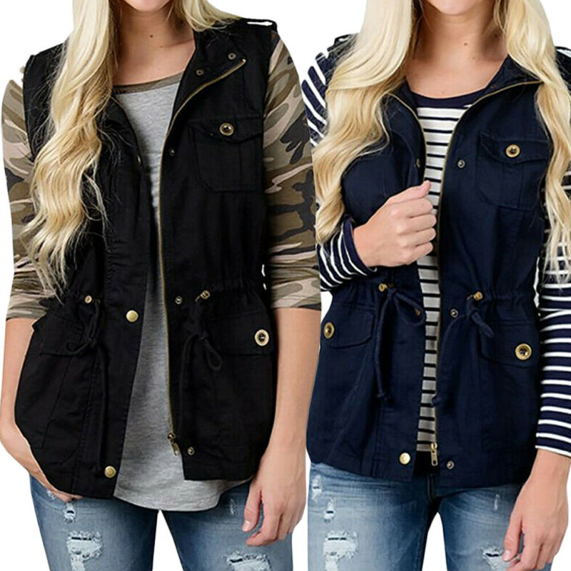 Moda donna gilet Olive Cargo U - Women'S Fashion Utility Vest recensione e prezzo
